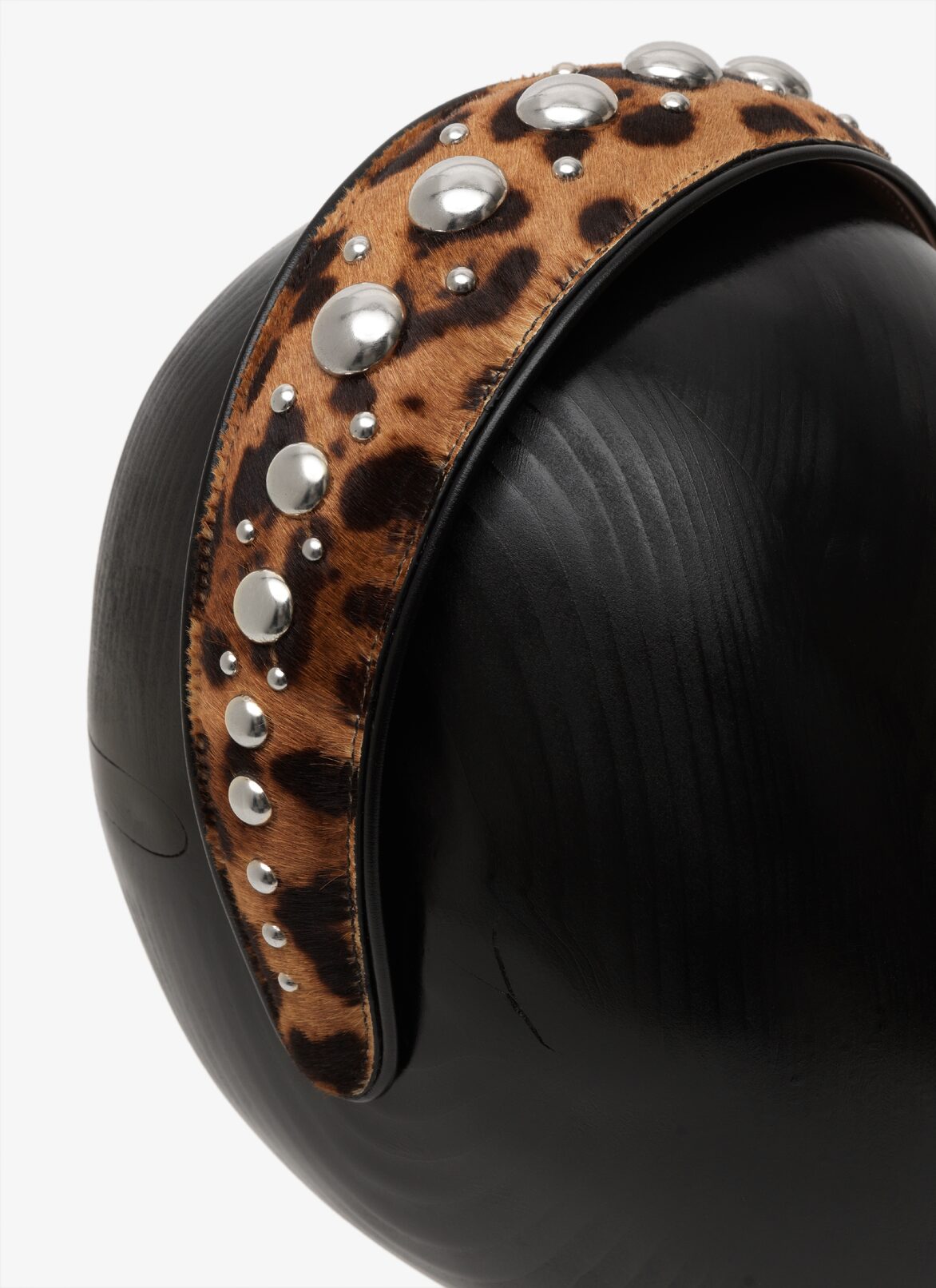 STUDDED PONY LEOPARD HEADBAND  ALAÏA SEPIA STUDDED PONY LEOPARD HEADBAND